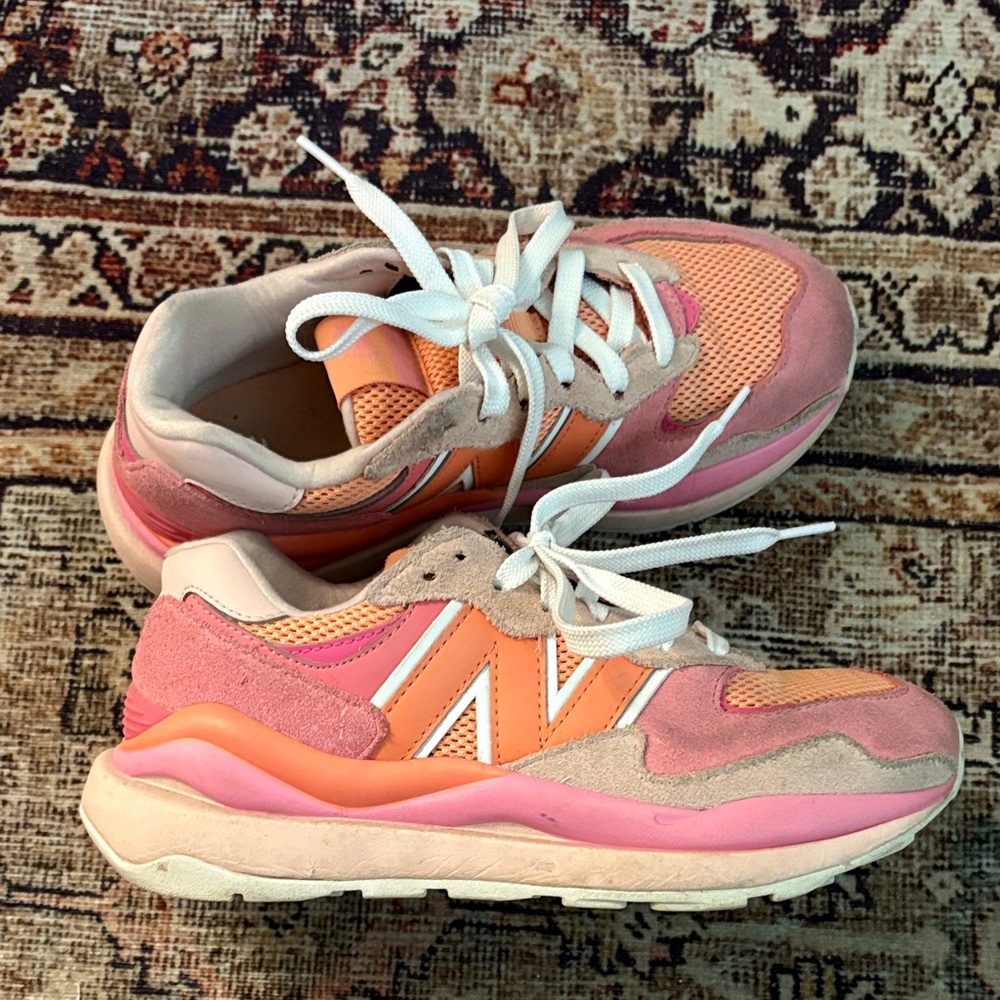 New Balance Women's Pink & Orange Retro-Style Lace-Up Sneakers